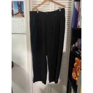 A New Day Womens 17 R High-Rise Relaxed Hip/Thigh Wide Leg Pants Black